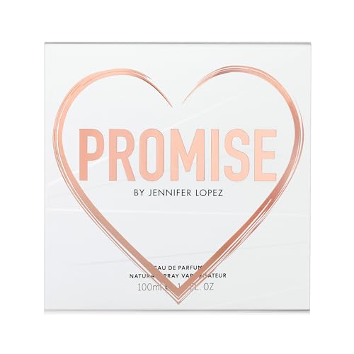 Jennifer Lopez Promise Perfume, Eau De Parfum Spray with Special Edition Heart Acetate Sleeve, 3.4 Fl Oz (100 ml) Floral Woody Womens Perfume, Notes of Citrus, Amber, Dewy Honeysuckle