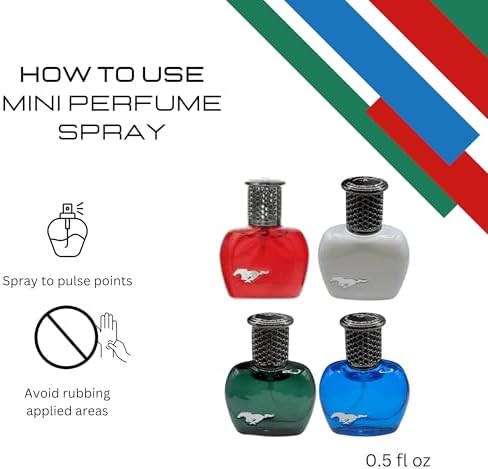 Mustang Perfume for Men Variety Gift Set Mini Travel Sprays EDT 0.51 Ounce