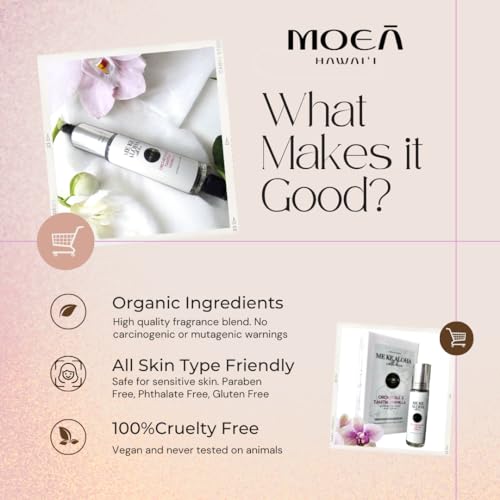 MOEA- Hawaiian Perfume Oil Roller - Tahitian Vanilla & Orchid Scent - On-the-go- Natural- Made in Hawaii - Gifts for Her- 9.5 ml
