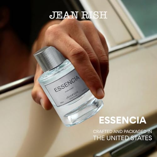 Jean Rish Essencia Pour Homme Eau De Parfum for Men (3.4 Fl Oz / 100ml) with Mint, Lemon & Vanilla Notes - Long Lasting and Luxury Fragrance