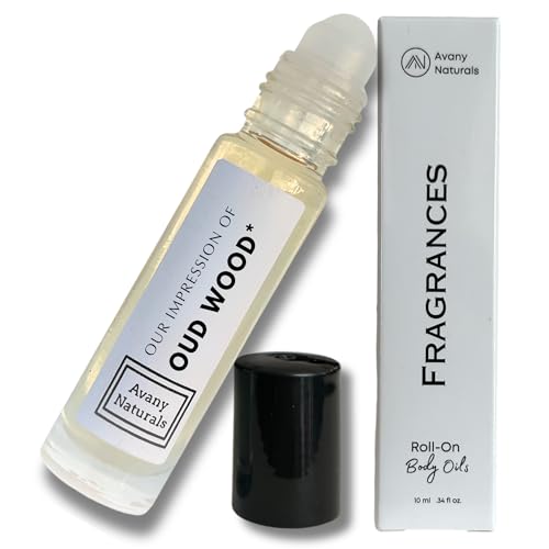 Oud Wood Perfume Oil - Unisex Fragrance for Women & Men, Travel Size, Roll On Glass Bottle, Alcohol Free Scented Oil (Oud Wood)