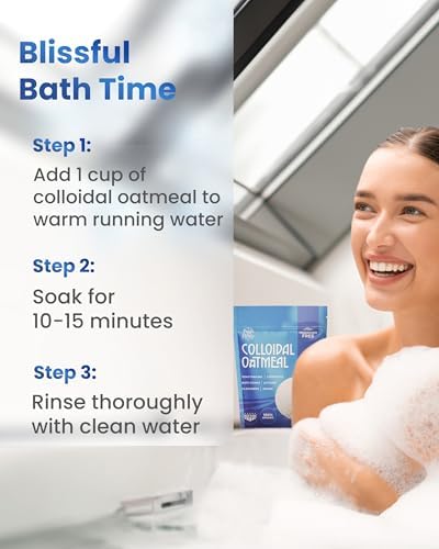 100% Organic Colloidal Oatmeal - Unscented, Ideal for DIY Bath Products, Skincare, Cosmetics, Natural Oatmeal Bath for Itching Adults, Soothing Agent for Itchy, Irritated Skin, 16oz