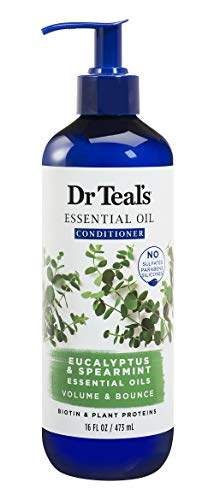 Dr. Teal'S Eucalyptus & Spearmint Conditioner (1 Bottle, 16 Fl Oz) - Volume & Bounce Essential Oils Brings Dull Looking Hair Bac