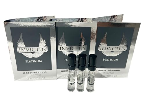 Paco Rabanne INVICTUS PLATINUM EDP MEN spray vial perfume 1.5 ml / 0.05 fl oz - Set of 3