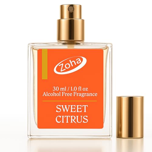 Zoha Sweet Citrus - Citrus Perfume for Women and Men, Alcohol Free Fragrance Oil Mist, Natural Clean Travel Size Parfum, 30ml Spray