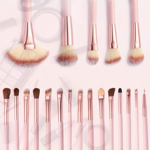 Makeup Brushes, Quality Make Up Brushes 28Pcs Makeup Brushes Set Professional & Beginner Make-up Sets & Case, Brushes & Sponges,Travel-Friendly Roll-up Beauty Gift Sets for Women, PINK