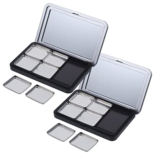 Empty Eyeshadow Palette Magnetic Makeup Palette with Mirror Refillable Eyeshadow Palette Empty Lipstick Pallet Empty Eyeshadow Pans for Eyeshadow Lipstick Blush Powder, 2PCS