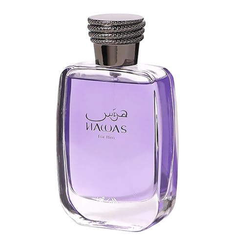 Hawas for man 3.4 fl - Eau de Parfum Spray for Men, 100ml | Long Lasting Fresh & Spicy Scent | Authentic Arabian Fragrance | Premium Dubai Perfume for Modern Gentleman