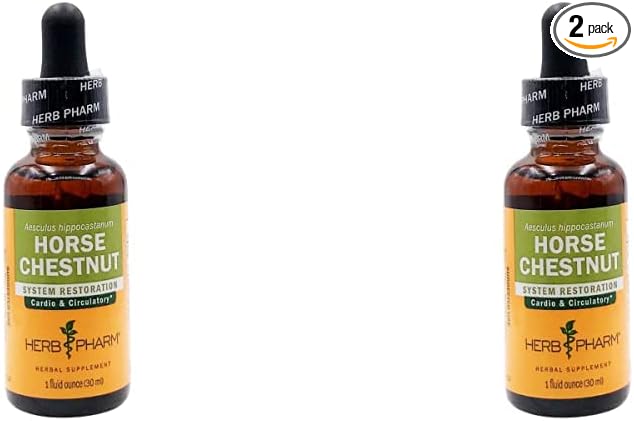 Herb Pharm Liquid Extract for Healthy Veins and Circulation, Horse Chestnut, 1 Fl Oz (Pack of 2)