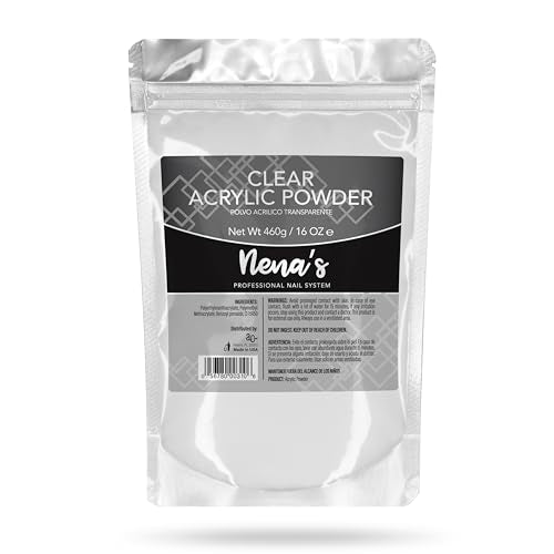 Nena's Superior Sculpting Powder Professional Acrylic Nail System Clear Blush Pink Medium Pink 16 oz 460 g (Clear)