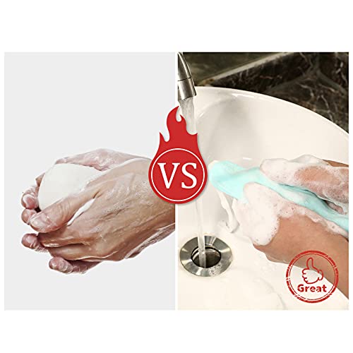 Exfoliating Mesh Soap Pouch Mesh Soap Saver Bag Bubble Foam Net for Body Facial Cleaning Tool, Random Colors (20 Pieces)