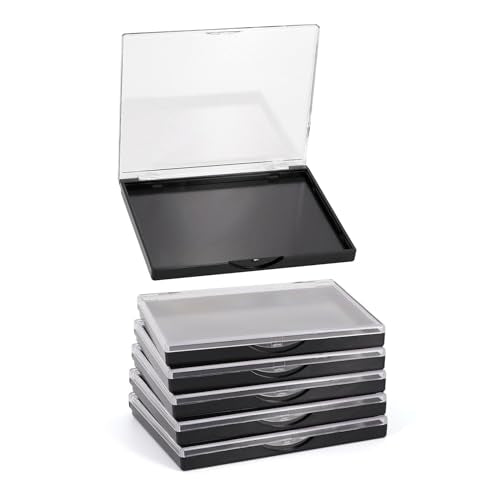 Magnetic Makeup Palette with Clear Top, 5 Pack Empty Eyeshadow Palettes depots Travel Storage Box for DIY Cosmetics Bronzer Highlights Powder (Small Palette - 4.8" x 4")