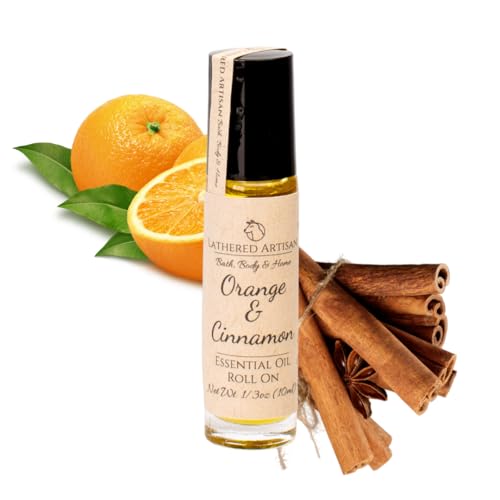 Alcohol Free | Citrus Spice | Orange & Cinnamon - Natural Essential Oil Perfume Cologne | Paraben Free Phthalate Free Plant Based Oil Perfume and Cologne, Nourishing, and Uniquely Handcrafted (Orange Cinnamon - Roll On)