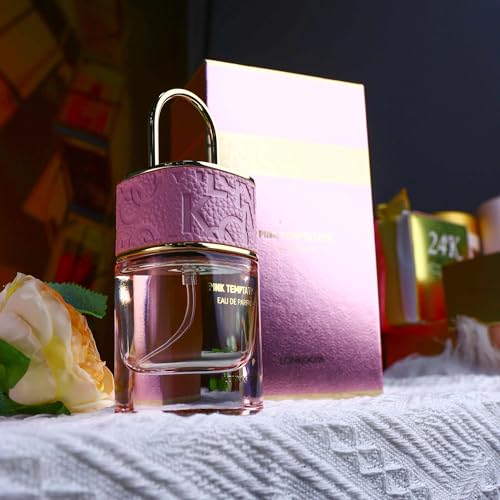 Lock Pink Temptation Perfumes for Women, Floral Woody Eau De Parfum Spray Long-Lasting Fragrance Ladies Perfume 1.7 Fl Oz/50ml, Notes of Bergamot Jasmine Vanilla Cedarwood Musk