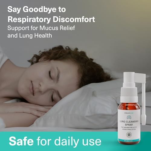 Lung Cleansing Spray – Respiratory Support, Mucus Relief and Lung Cleanse – Support for Lung Detox for Smokers – Herbal Extract Formula – Hypoallergenic, Non-Steroidal – 1 oz – Pack of 1