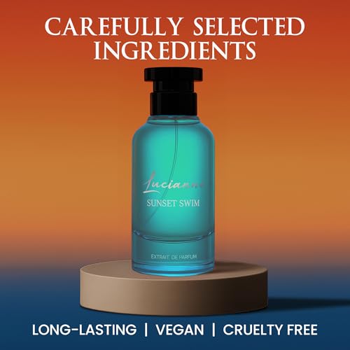 Lucianno Sunset Swim Extrait De Parfum 100mL – Long Lasting Perfume for Men & Women – Refreshing Citrus Scent with Bergamot, Ginger & Coconut Milk – Luxury Perfume for Daily Wear