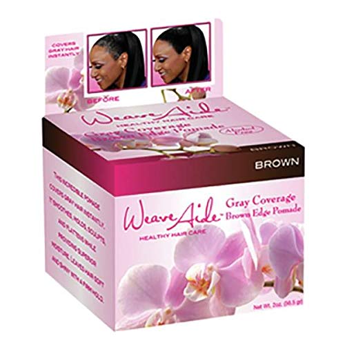 Weave Aide Gray Coverage Dark Edge Pomade, Brown 2 Oz