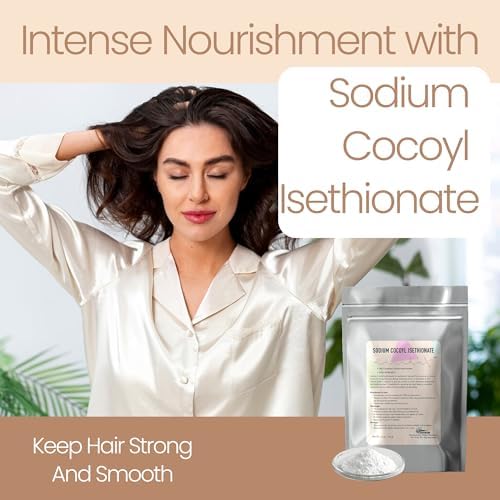 Sodium Cocoyl Isethionate Powder - Cosmetic Grade - 16 Oz / 453 g - Mild Surfactant for Soap Making, Lotion Making, DIY Cosmetics, Haircare, Bath Bomb Making - SCI Powder by Talsen Chemicals