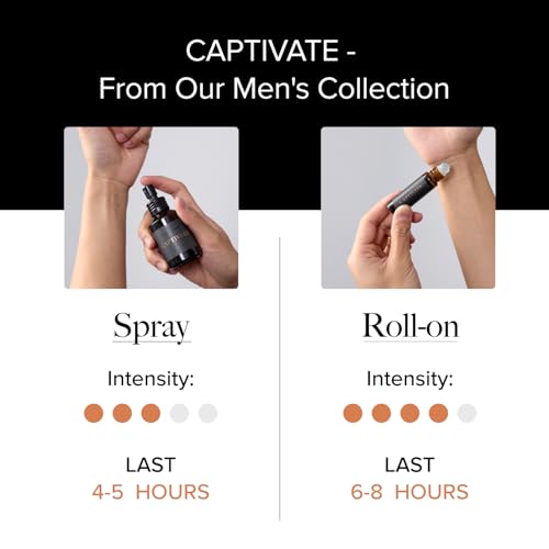 Pure Instinct CAPTIVATE The Original Pheromone Infused Essential Oil Perfume Cologne - Men's Collection - TSA Ready (Roll On Bottle 0.34 Fl. Oz./10.2mL)