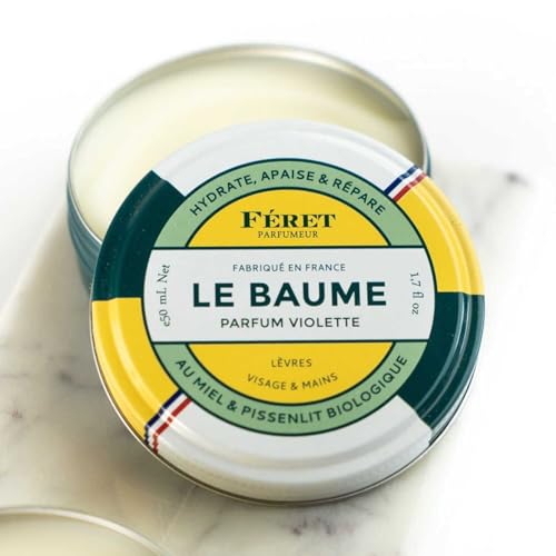 Feret Le Baume Multi-Purpose Balm – Violette – Natural Lip Balm with Shea Butter & Honey – Hydrating Moisturizer for Dry Skin, Lips & Cuticles – Made in France – 50ml / 1.7oz