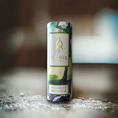 Midnight Magnolia Solid Perfume – Elemi, Lemon, Yuzu, Magnolia Absolute, Rose, Hinoki, Cedarwood, Vetiver, and Sandalwood – Convenient Twist Tube for Travel – Natural Solid Eau de Parfum – 0.17 ounce