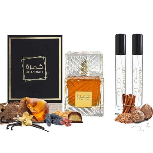 Equivalence KHAMRAH Perfume for Men and Women | Long Lasting Summer Cologne | Warm Spicy Fragrance with Cinnamon | Vanilla | Amber | Unique Aromatic Scent | 2 Bottles 10ml | Large Bottle Not Included