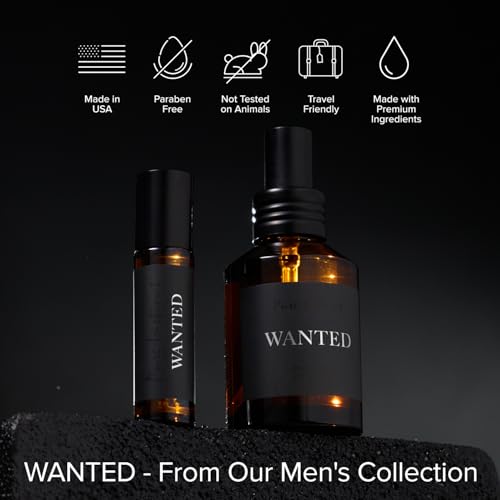 Pure Instinct WANTED The Original Pheromone Infused Essential Oil Perfume Cologne - Men's Collection - TSA Ready (Roll On Bottle 0.34 Fl. Oz./10.2mL)