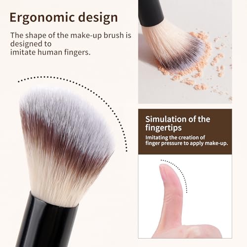 MAANGE 18 Pcs Makeup Brushes with Laser Bag, Premium Synthetic Makeup Brush Set Professional Makeup Tools Eyeshadow Eyebrow Foundation Blush Concealer Face Powder Blending Brushes Kit-Black