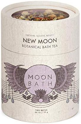 Moon Bath Botanical Bath Tea | New Moon Herbal Ayurvedic Bath Tea Soak w/Lavender, Jasmine & Chamomile for 2 Baths & Organic Body Care for Lunar Alignment | Made in USA