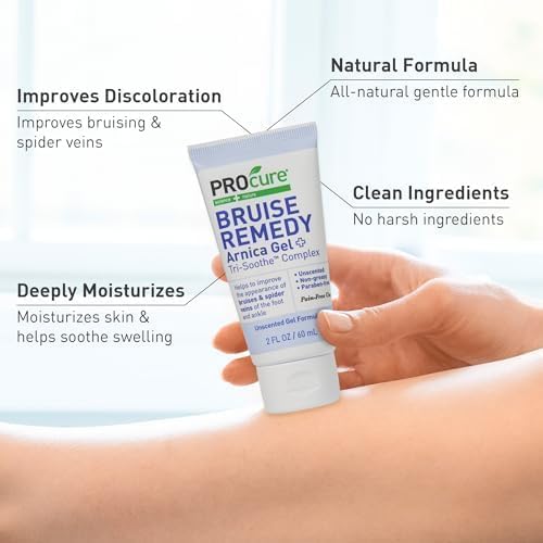 PROcure Arnica & MSM Bruise Remedy Gel – Unscented, Paraben-Free Arnica Montana Gel with Tri‑Soothe Complex for Bruising & Spider Veins, 2 Pack