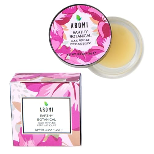 Aromi Solid Perfume | Floral Fragrance, Vegan, Cruelty-free, Travel, Women’s Gift, Apple, Jasmine, Musk Scent, Concentrated, Alcohol-Free (Earthy Botanical)