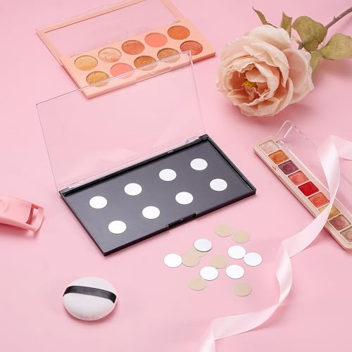 Sumind 6 Pcs Magnetic Makeup Palette with Clear Top with 120 Pcs Metal Sticker for DIY Eyeshadow Lipstick Blush Powder 7.72” x 4.33”