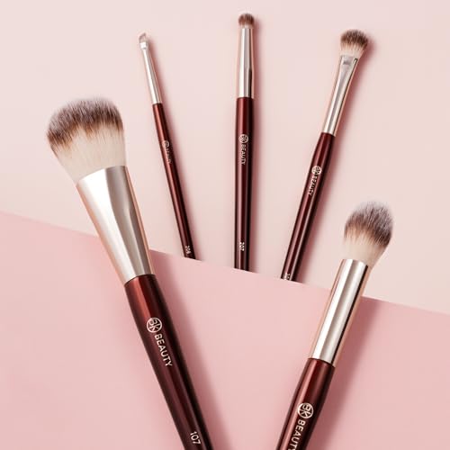 BK BEAUTY - PRECISION BRUSH COLLECTION (5PC) - Professional Makeup Brush Set for Bronzer, Blush, Contour, Powder & Eye Makeup | Premium Face Brushes for Flawless Application
