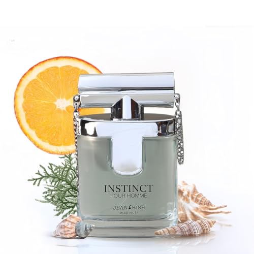 Jean Rish Instinct Pour Homme Eau De Toilette - Perfume for Men (3.4 Fl Oz / 100ml) with Ambergis, Jasmine & Orange Notes - Long Lasting and Luxury Fragrance
