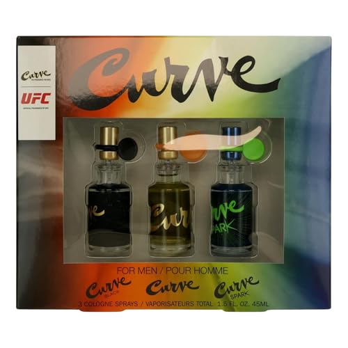 Curve Liz Claiborne Men's Cologne Travel Size Sprays, 3 Piece Mini EDT 0.5 Ounce