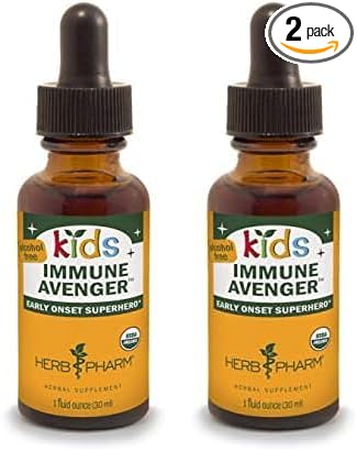 Herb Pharm Kids Certified-Organic Alcohol-Free Immune Avenger Herbal Formula, 1 Ounce (Pack of 2)