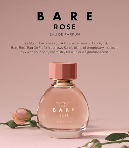 Victoria's Secret Bare Rose Eau de Parfum, Notes of Pear Skin, Rosa Centifolia & Sheer Woods, Perfumes for Women (1.7 oz)