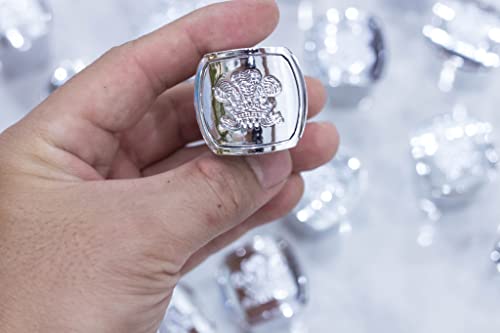 Silver Mountain Water Perfume Bottle Cap. Silver Round Plastic Cap. Generation 3. Fits 30ml, 50ml, 100ml, 120ml bottles.