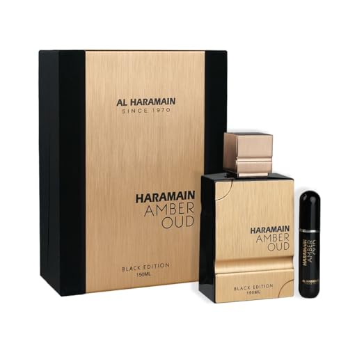 Al Haramain Amber Oud Black Edition for Unisex - Arabian Perfume for Women & Men - Long Lasting Fragrance with Tonka Bean, Lavender & Ambergris Scent - Arabic Perfume - Eau de Parfum - 5 oz EDP Spray