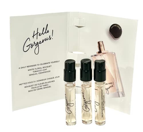 Michael Kors Gorgeous Sample Perfume Spray Vial EDP Eau De Parfume Women 1.5 ml / 0.05 oz - set of 3