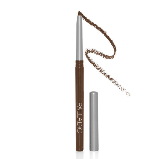 Palladio Retractable Waterproof Eyeliner, Richly Pigmented Color and Creamy, Slip Twist Up Pencil Eye Liner, Smudge Proof Long Lasting Application, All Day Wear, No Sharpener Required, Black Brown