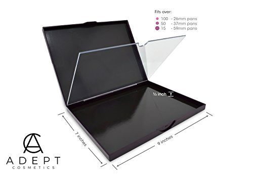 The Adept Palette in Singularity Black - Double Sided Magnetic Empty Palette with Divider, Holds Over 100 Single Round Standard Sized Eyeshadow Pans, Hardshell Case