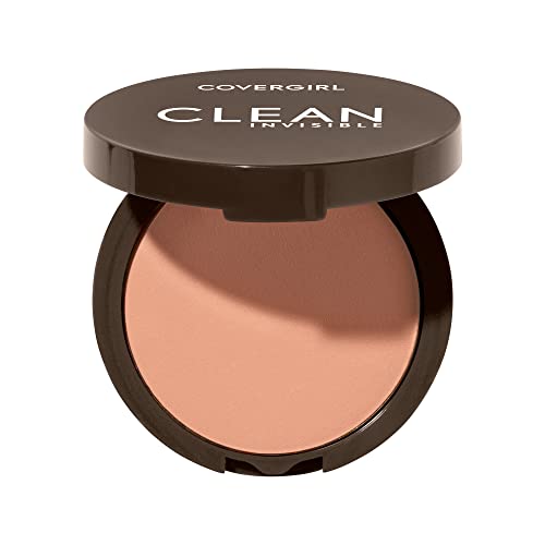 Covergirl Clean Invisible Pressed Powder, Lightweight, Breathable, Vegan Formula, Medium Light 135, 0.38Oz