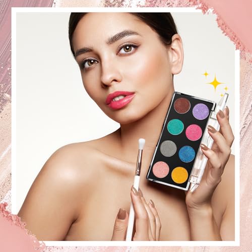 Sumind 6 Pcs Magnetic Makeup Palette with Clear Top with 120 Pcs Metal Sticker for DIY Eyeshadow Lipstick Blush Powder 7.72” x 4.33”