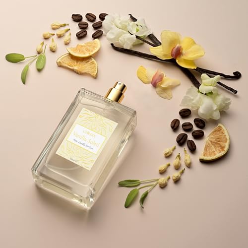 Pure Vanilla Perfume for Women, 100ml Vanilla Soleil Fragrance, Creamy Tonka Bean with Vanilla Womens Perfumes, Long Lasting, Vegan Clean & Natural Ingredients, Birthday Gifts for Mom, Made in France
