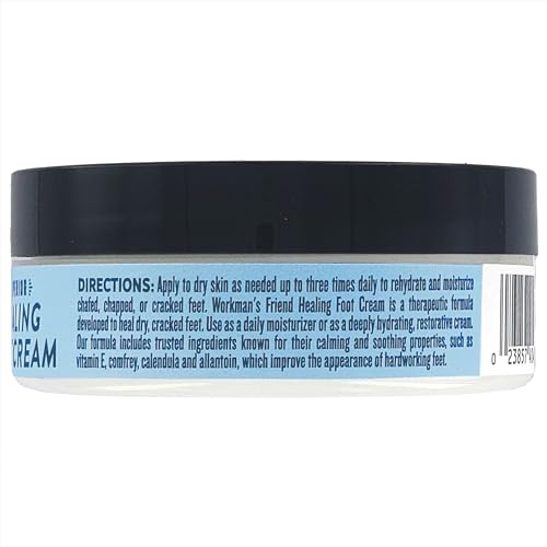 WORKMAN'S FRIEND Superior Healing Foot Cream - Intense Moisturizer - Heals Extremely Dry & Cracked Skin - 2.5 ounce