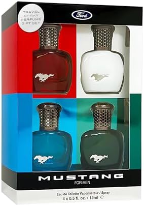 Mustang Perfume for Men Variety Gift Set Mini Travel Sprays EDT 0.51 Ounce