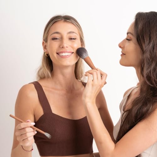 Makeup Brush Set- brush bubble full set makeup brushes for liquid foundation, powders, creams and shadows. 11 Piece Vegan, Silver-infused, soft luxury