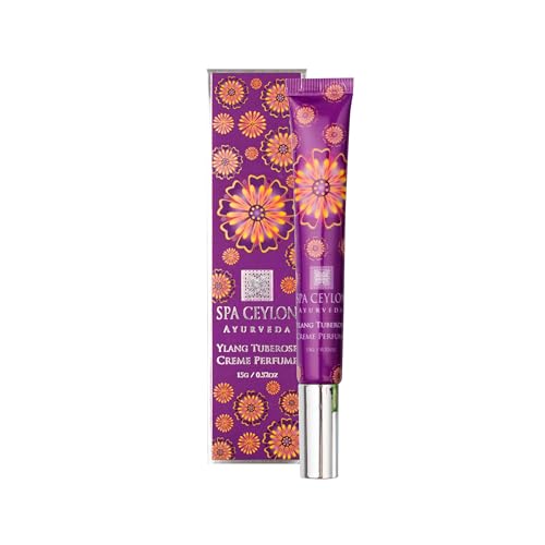 SPA CEYLON Ylang Tuberose Crème Perfume, Sweet Floral Scent, Captivating Luxury Perfume Creme for Women with Ylang and Tuberose, Alcohol-Free, 15g