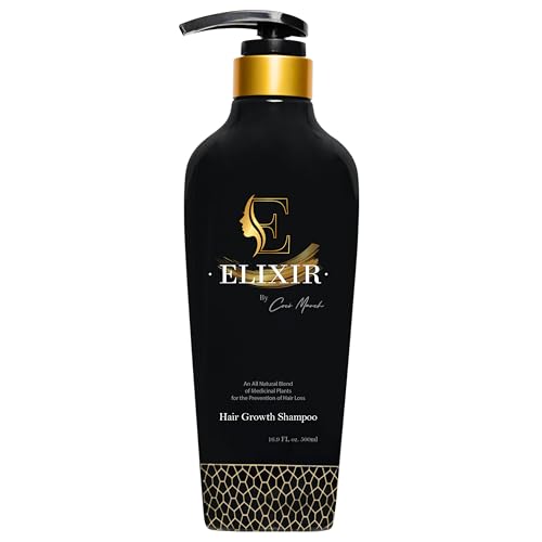 Elixir by Coco March Hair Growth Shampoo - Strengthening Plant-Based - Chemical-Free for Men and Women - Natural Hair Loss Formula for Thicker Fuller Hair - 16.9 fl oz